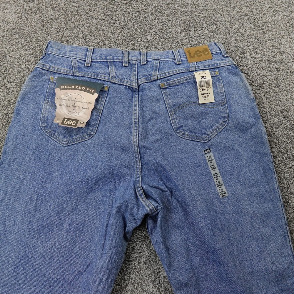 VTG Lee Jeans Womens 24WP Blue Denim‎ Pants High Rise Union Made USA 90s Y2K NEW